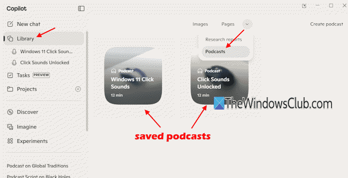 saved podcasts copilot library saved podcasts copilot library