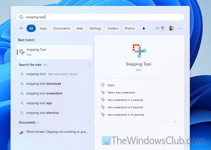 Word Screen Clipping not working or grayed out