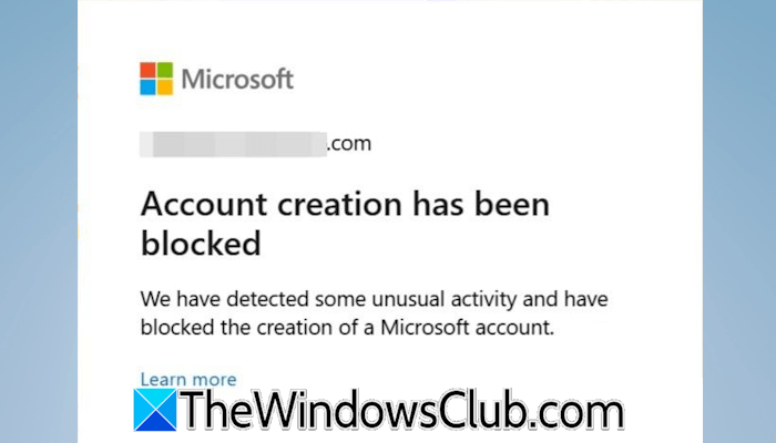 Account creation has been blocked Account creation has been blocked