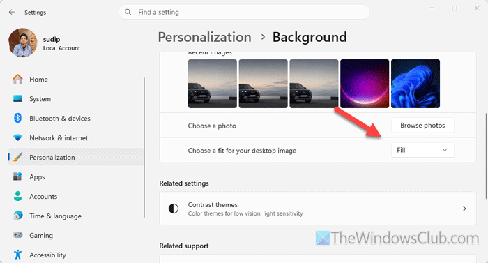 Blurry or pixelated wallpaper on Windows 11