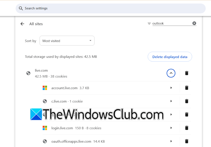 Clear cache and cookies for Outlook Clear cache and cookies for Outlook