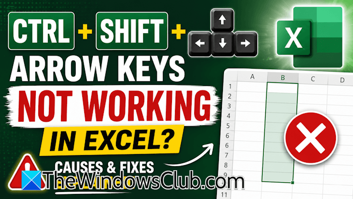 Ctrl Shift Arrow Keys not working