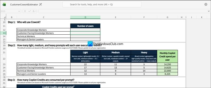 Customer Cowork Estimator