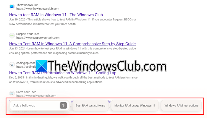 Follow up tab in Bing Search Follow up tab in Bing Search