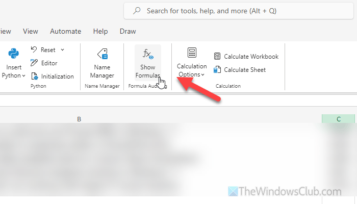 Formula Auditing in Excel not seen or working