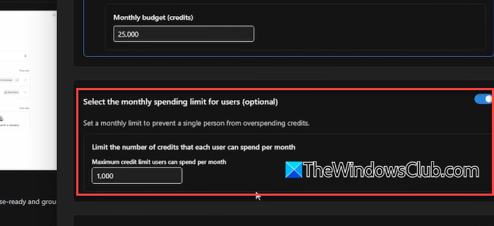 Monthly spending limit for users Monthly spending limit for users