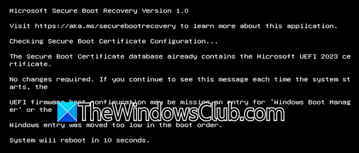 Secure Boot Recovery Secure Boot Recovery
