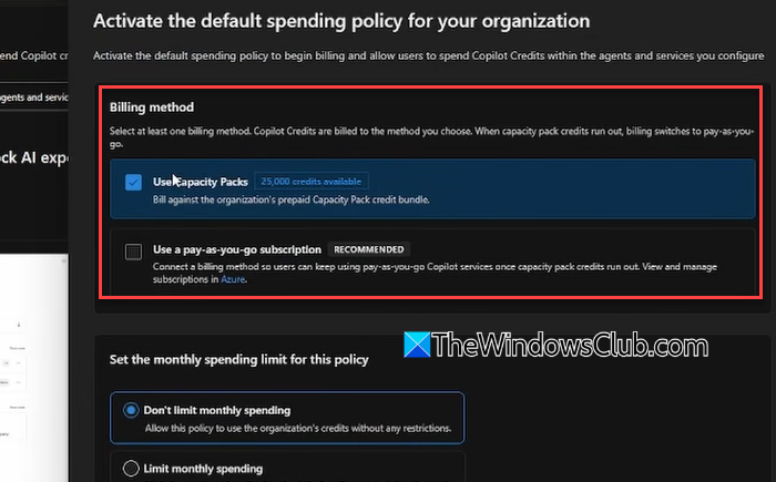 Select a billing method Select a billing method