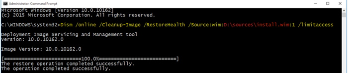 Specify a repair source for DISM Specify a repair source for DISM