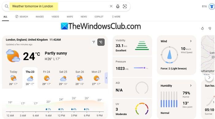 Weather and time lookup