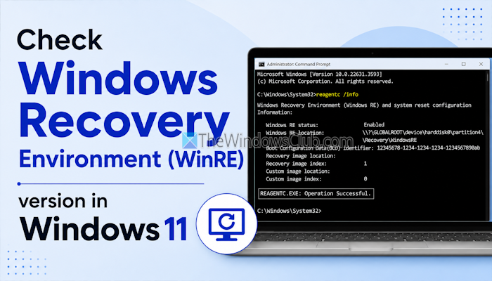 check winre version windows 11