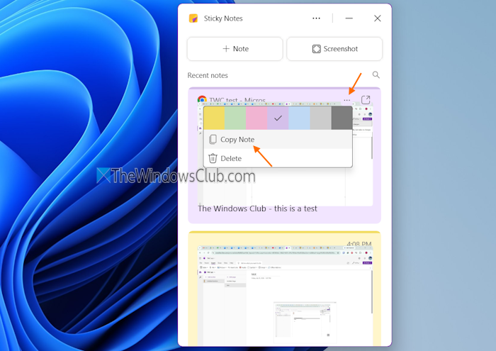 copy note from sticky notes