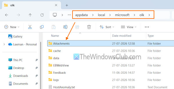 create Attachments folder outlook olk create Attachments folder outlook olk