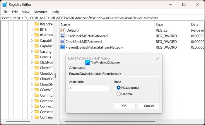prevent device metadata from network