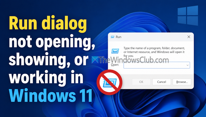 run dialog not opening working showing