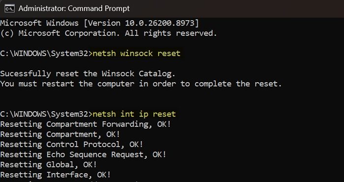 tcpip reset