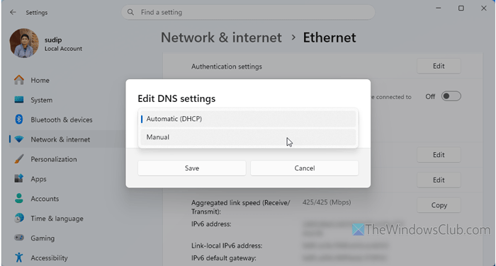use Private DNS in Windows 11