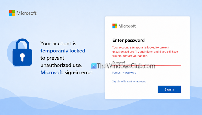 your account temporarily locked sign-in error