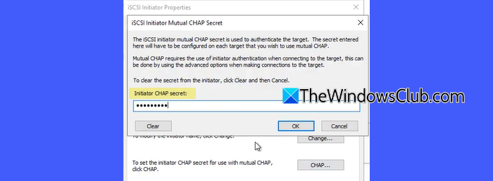CHAP secret CHAP secret