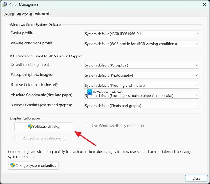 Calibrate Display on Windows