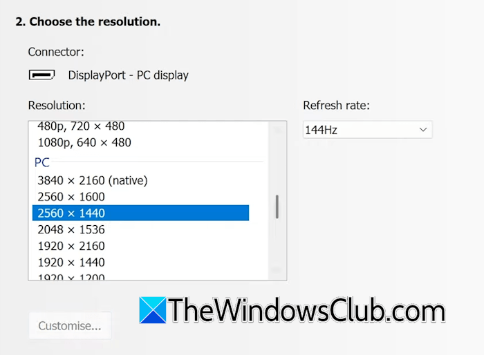 Change display resolution NVIDIA Control Panel