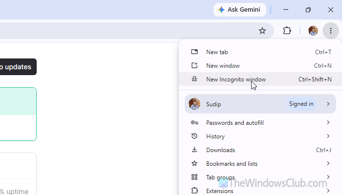 ChatGPT showing blank screen