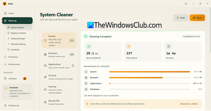 Cleaning complete