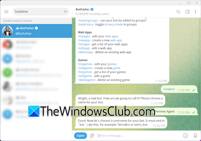Creating bot in Telegram for Hermes Agent Creating bot in Telegram for Hermes Agent