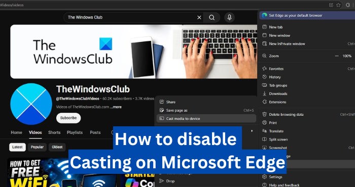How to disable casting on Microsoft Edge