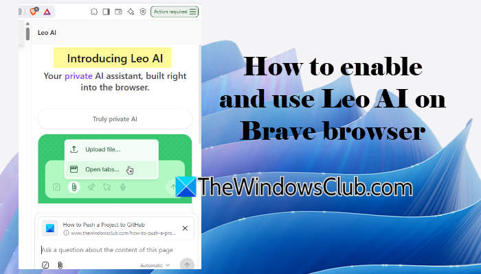 How to enable and use Leo AI on Brave browser