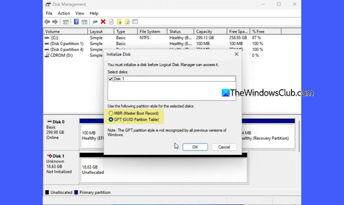 Initialize the newly connected iSCSI disk Initialize the newly connected iSCSI disk