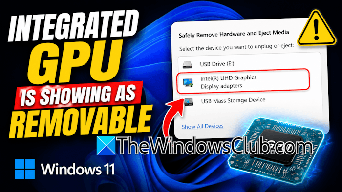 Integrated GPU is showing as removable
