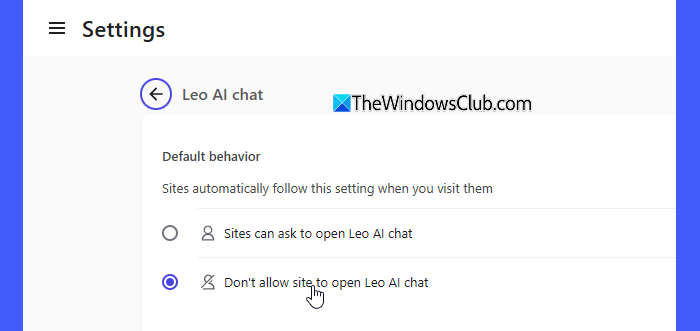 Leo AI Chat permission Leo AI Chat permission