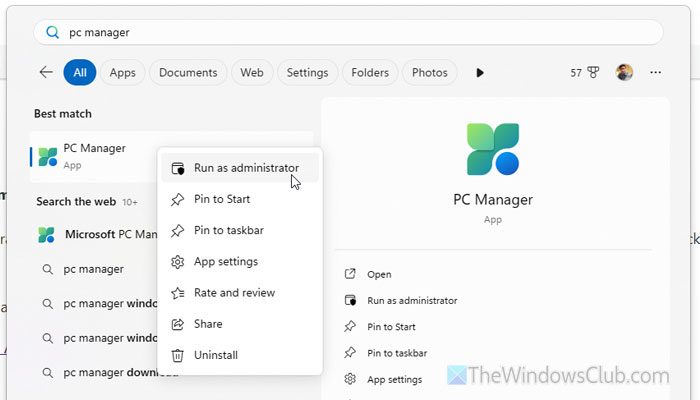 Microsoft PC Manager Deep cleanup Unable to proceed