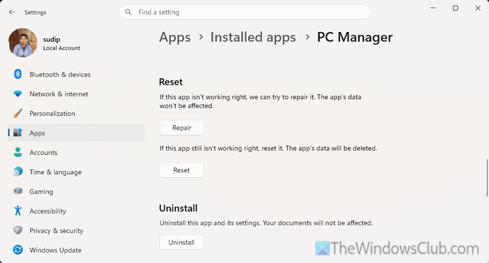 Microsoft PC Manager Deep cleanup Unable to proceed