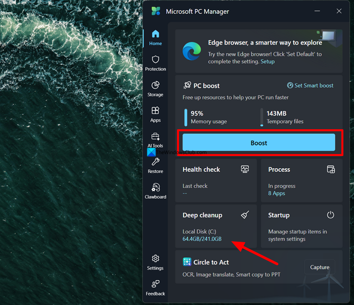 Microsoft PC Manager Deep cleanup