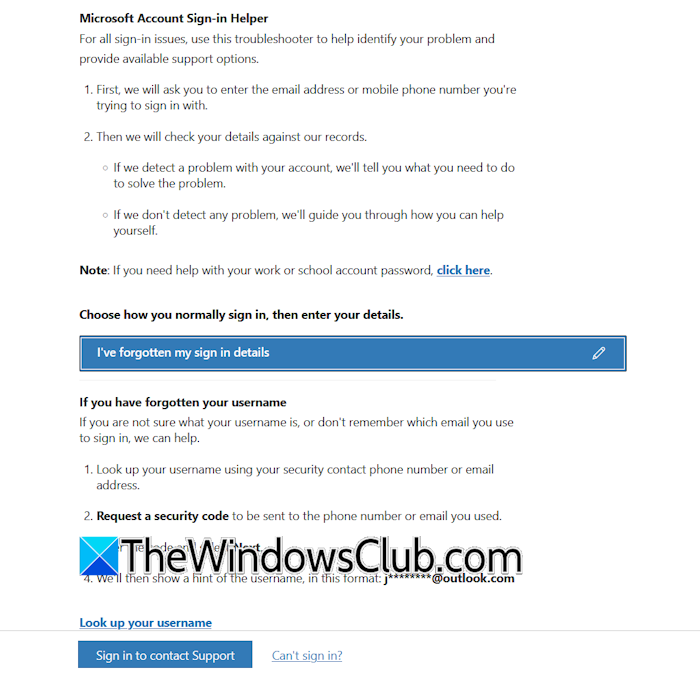 Microsoft account sign in helper