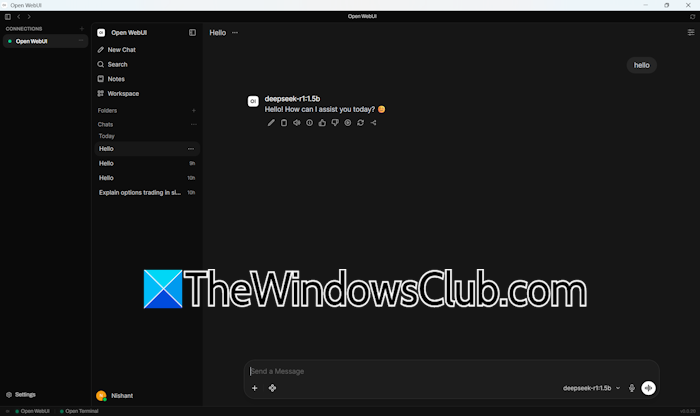 Open WebUI application for Windows