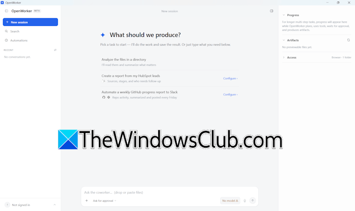OpenWorker local AI agent for Windows