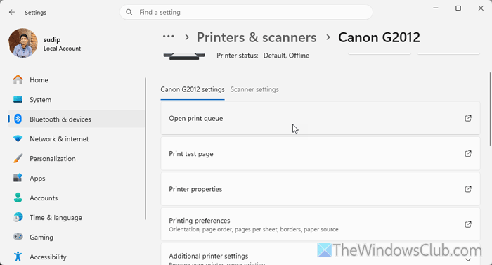 Printer only prints one page then stops on PC