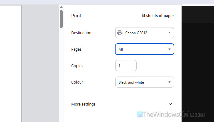 Printer only prints one page then stops on PC