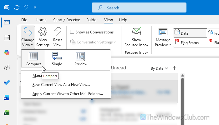 Show as Conversations grayed out in Outlook