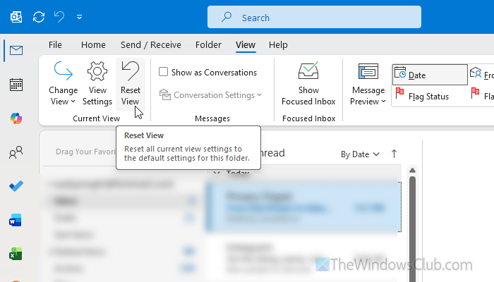 Show as Conversations grayed out in Outlook