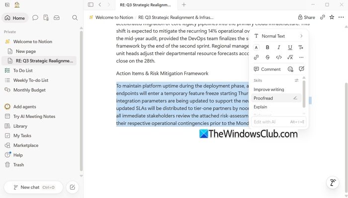 Use Notion AI inside any page