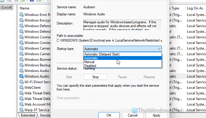 Windows Audio service stuck on stopping