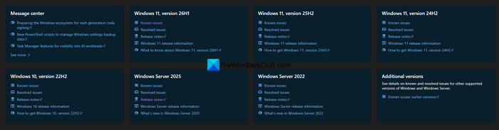 Windows health dashboard