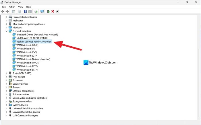 ethernet driver device manager