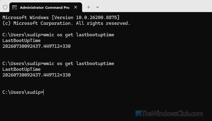 Task Manager showing wrong Uptime in Windows 11