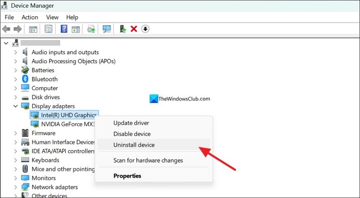 uninstall driver windows 11