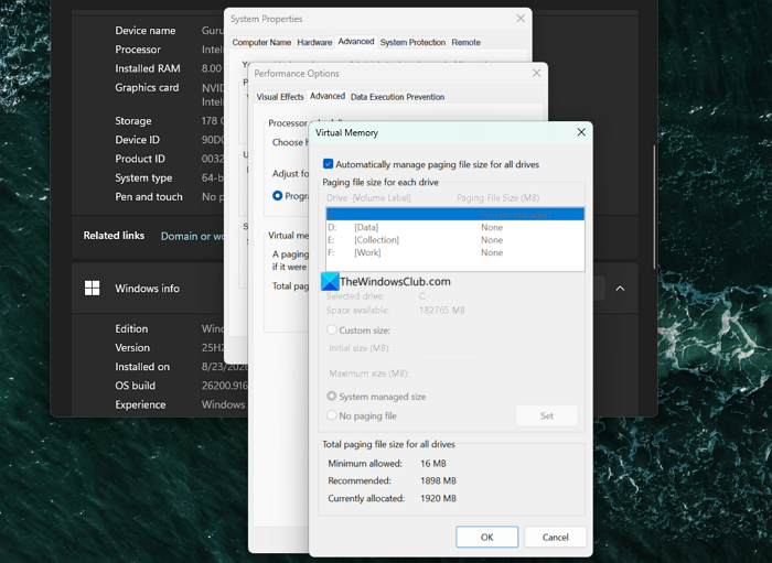 virtual memory Windows 11